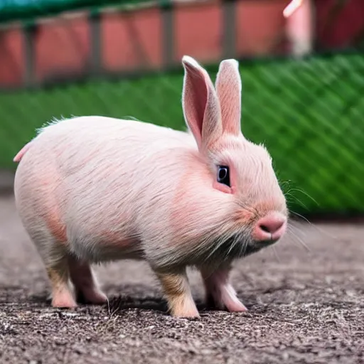 Image similar to a rabbit mixed with a pig