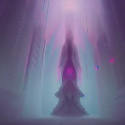 Prompt: misty chromatic astral temple , stylish, lsd, trending on artstation, cinematic, artwork by WLOP