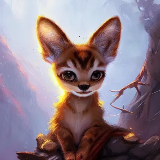 Image similar to Disney's Bambi Cat, the cutest kitten ever, D&D, fantasy, portrait, highly detailed, digital painting, trending on artstation, concept art, sharp focus, illustration, art by artgerm and greg rutkowski and magali villeneuve