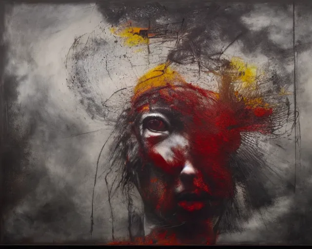 Image similar to eternal eclipse, a brutalist designed, rich deep colours, painted by guy denning, francis bacon, yoshitaka amano, sebastiao salgado, julia margaret cameron, adrian ghenie, james jean and petra cortright, part by gerhard richter, part by takato yamamoto. 8 k masterpiece.