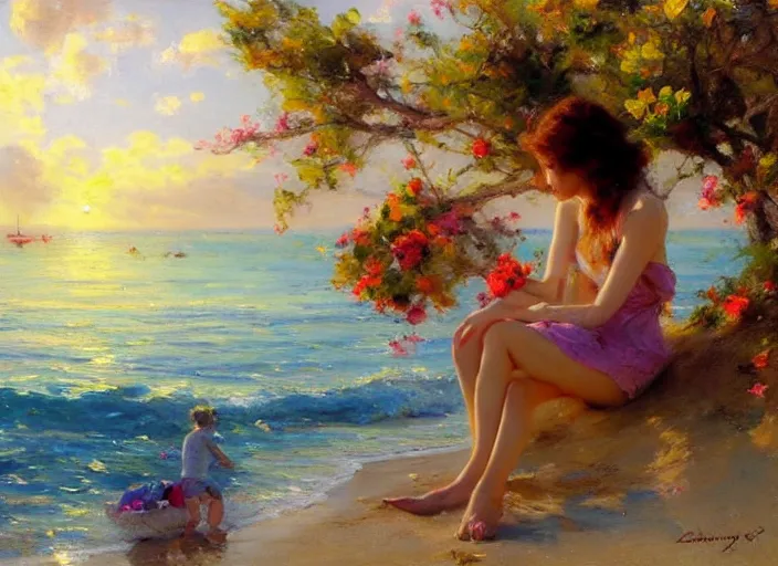 Image similar to sunny spring day at the beach by vladimir volegov and alexander averin and delphin enjolras and daniel f. gerhartz