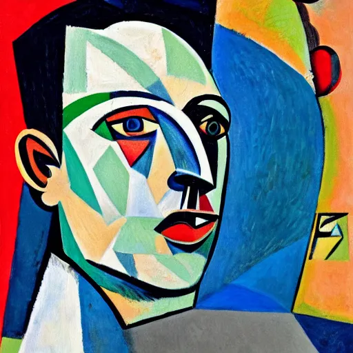 Prompt: Elon Musk, painting by Pablo Picasso, cubist art