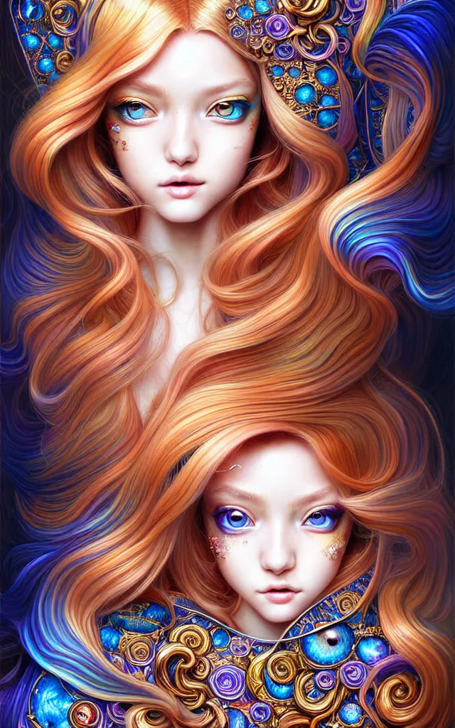 Prompt: fish eye lens view of The Most Beautiful Woman On Earth ,reflections of fire on eye, fantasy, intricate, richly detailed colored 3D illustration of a beautiful ornated cute body with long metallic hair wearing a hoodie and short skirt that is happy and curious. background with completely rendered reflections, art by Range Murata and Artgerm highly detailed, digital painting, trending on artstation, sharp focus, D&D, illustration, style of Stanley Artgerm, perfect smile vogue, awards, model,