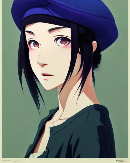 Prompt: girl with a beret | | very very anime!!!, fine - face, audrey plaza, realistic shaded perfect face, fine details. anime. realistic shaded lighting poster by ilya kuvshinov katsuhiro otomo ghost - in - the - shell, magali villeneuve, artgerm, jeremy lipkin and michael garmash and rob rey