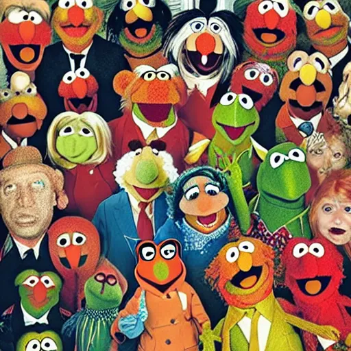 Image similar to Muppets designed by Junji Ito