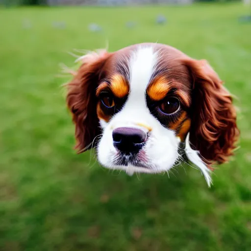 Prompt: photograph of a cavalier king charles spaniel, depth of field