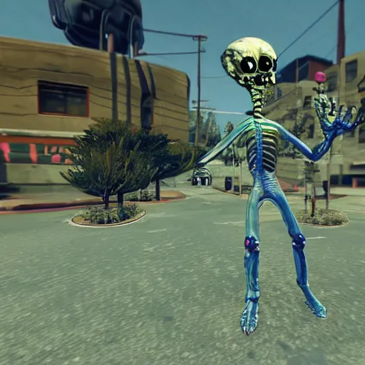 Image similar to trippy trip aliens in GTA V