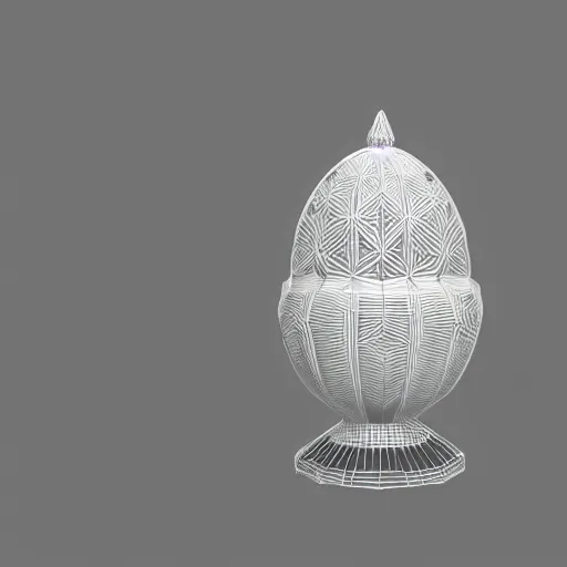 Image similar to faberge egg, 3D model, white background