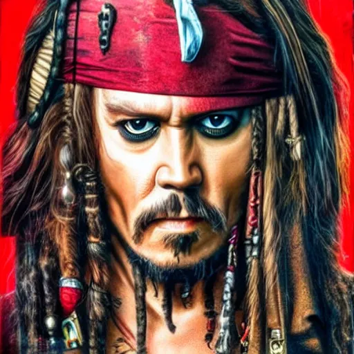 Image similar to jim carrey starring as jack sparrow in pirates of the caribbean. full body. oil on canvas. intricate. 8 k. highly professionally detailed. hdr. cgsociety