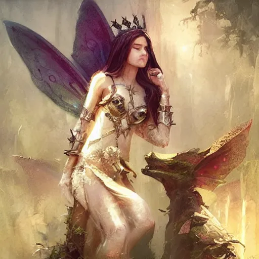 Image similar to a very cute faerie queen, epic fantasy style art by Craig Mullins, fantasy epic digital art, epic fantasy card game art by Greg Rutkowski