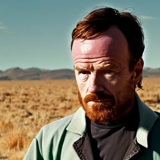 Image similar to Live Action Still of Bryan Cranston dressed as and playing Jesse Pinkman in Breaking Bad, real life, hyperrealistic, ultra realistic, realistic, highly detailed, epic, HD quality, 8k resolution, body and headshot, film still