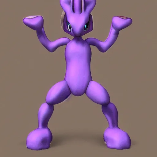 Prompt: anthro mewtwo