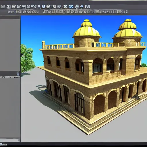 Image similar to old 3 d architecture software, multimedia