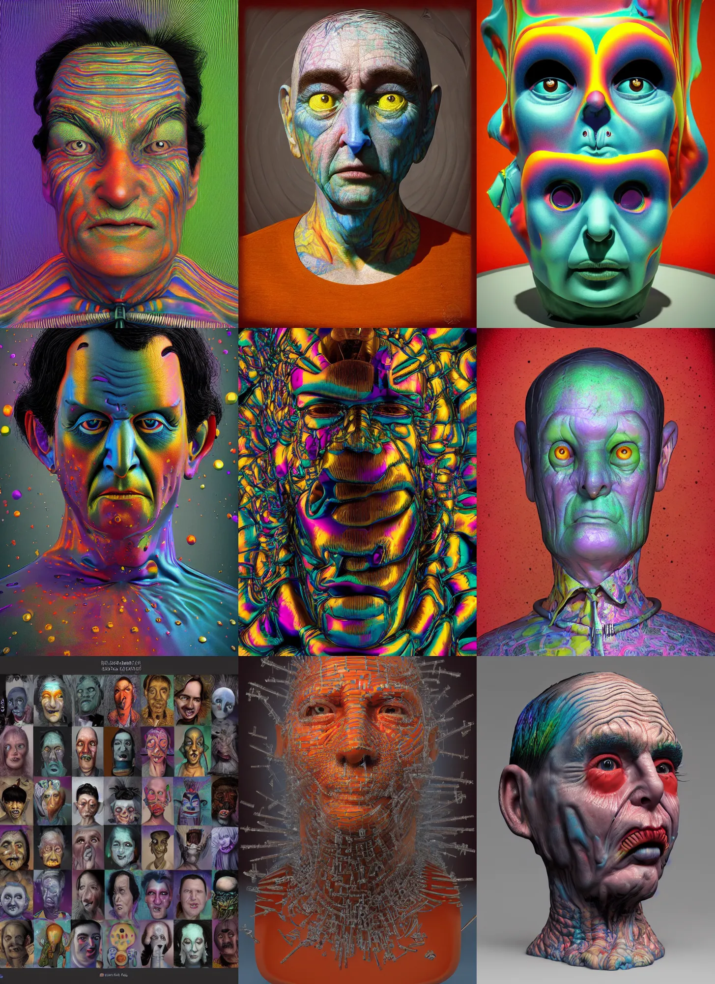 Prompt: a mug shot by Peter Andrew Jones and Mark Ryden and Lisa Frank, Al Feldstein, Yayoi Kusama, Glenn Fabry of a Selk'nam, iridiscense, Houdini algorithmic generative render, sharp focus, octane render 8k