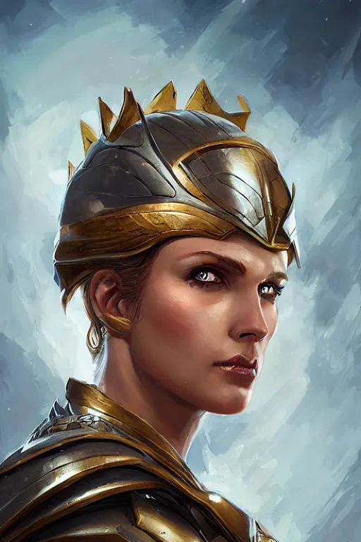 Image similar to amazon valkyrie athena, d & d, fantasy, portrait, highly detailed, headshot, digital painting, trending on artstation, concept art, sharp focus, illustration, art by artgerm and greg rutkowski and magali villeneuve