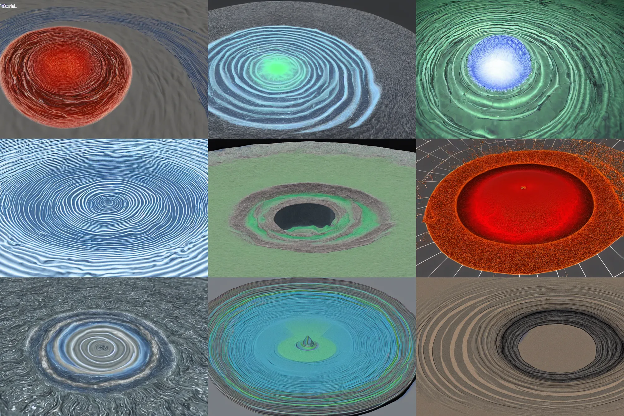Prompt: two dimensional fluid simulation showing vortex shedding around a circular obstacle