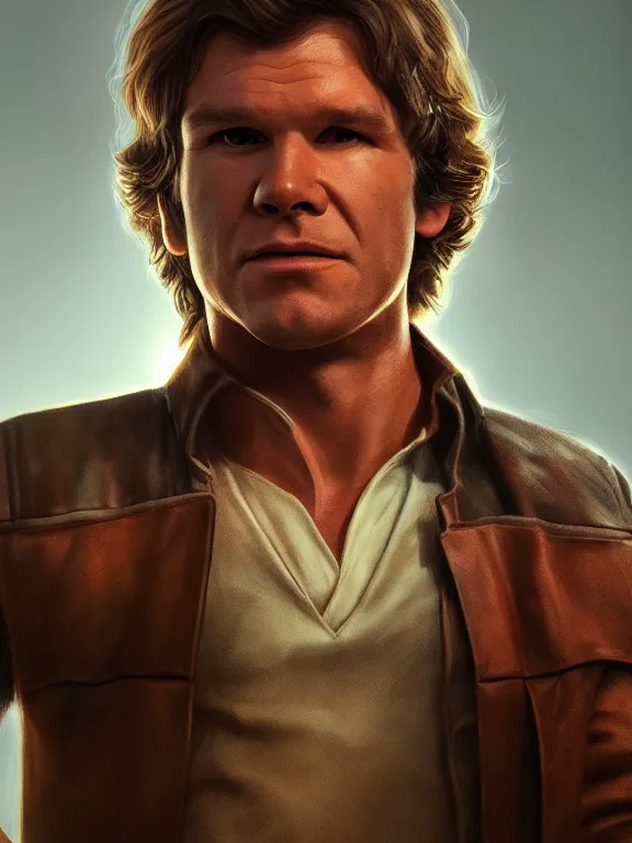 Prompt: portrait art of han solo 8 k ultra realistic, lens flare, atmosphere, glow, detailed, intricate, full of colour, cinematic lighting, trending on artstation, 4 k, hyperrealistic, focused, extreme details, unreal engine 5, cinematic, masterpiece