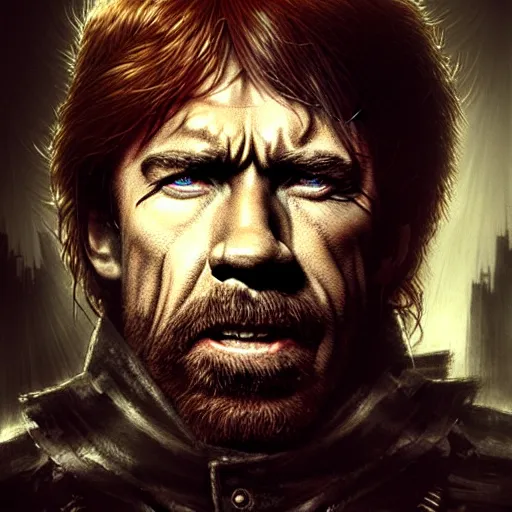 Prompt: chuck norris, darkwave, darksynth, character portrait, sharp, digital matte painting, art by luis royo, greg rutkowski, wlop, dramatic lighting, trending on artstation