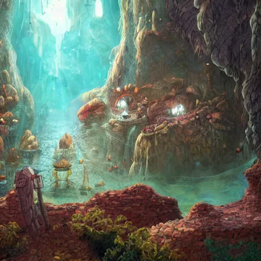 Image similar to a fantastical cave, full of treasure