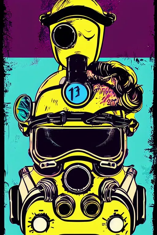 Image similar to fallout 7 6 retro futurist illustration art by butcher billy, sticker, colorful, illustration, highly detailed, simple, smooth and clean vector curves, no jagged lines, vector art, smooth andy warhol style