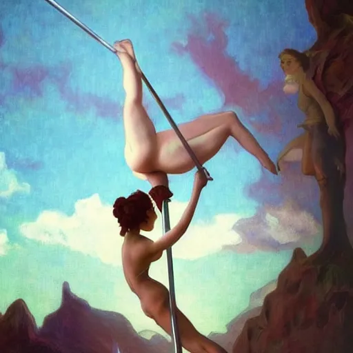 Image similar to poledancing fairie, cinematic lighting, soft bokeh, fantasy, modern, colourful, highly detailed, digital painting, artstation, deviantart, concept art, sharp focus, illustration, by Edward Hopper and Rene Magritte and Alphonse Mucha