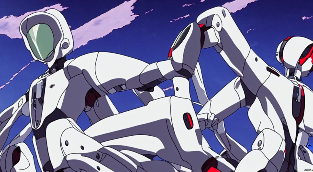 Image similar to tesla model s as a eva from evangelion, evangelion anime, full hd, hd anime, anime screenshot