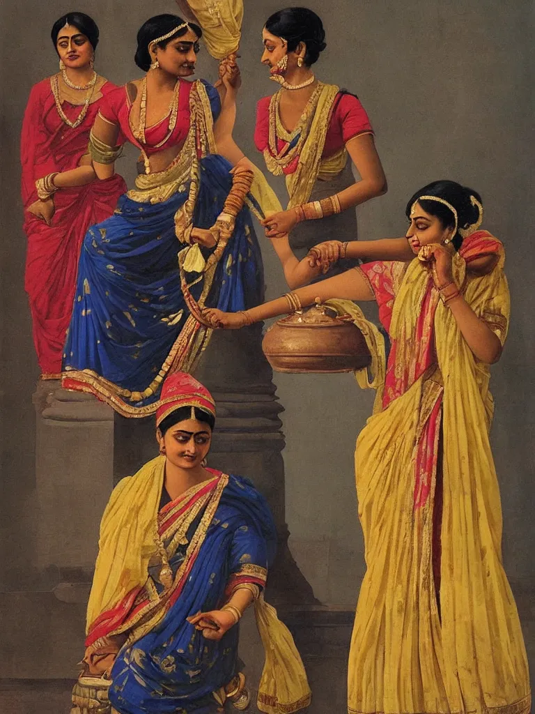 Image similar to painting by raja ravi verma