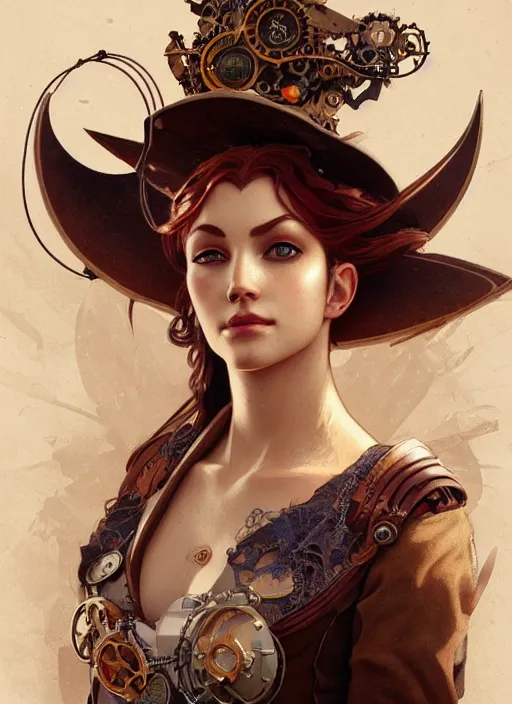 Prompt: portrait of steampunk ariel, intricate, highly detailed, ray tracing, digital painting, artstation, concept art, smooth, sharp focus, illustration, art by artgerm and greg rutkowski and alphonse mucha, 8 k