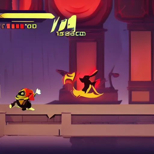 Image similar to a mouse as a boss in the style of shadow fight 2