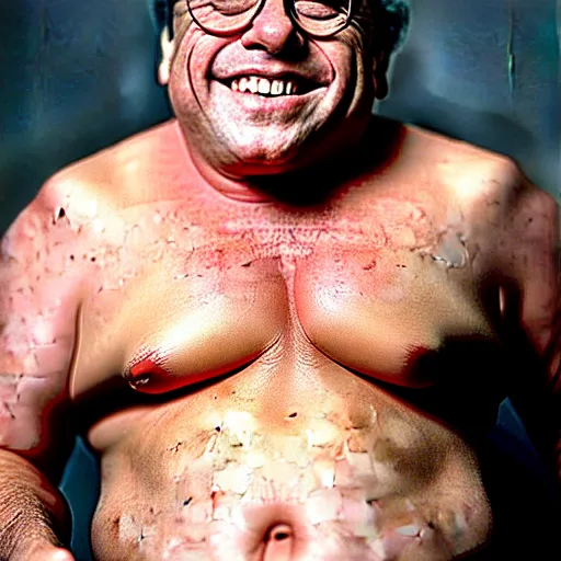 Prompt: a hunky modelling photograph of danny devito