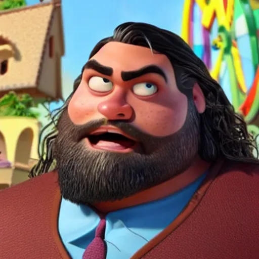 Image similar to Jason momoa As seen in Pixar animated movie up 4K quality super realistic