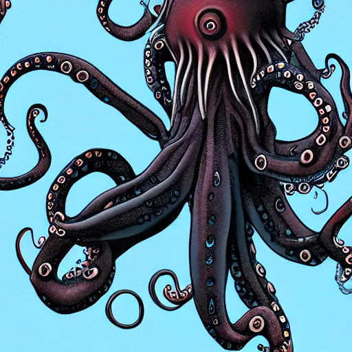 Prompt: Humanoid Octopus, digital art style, detailed, high resolution