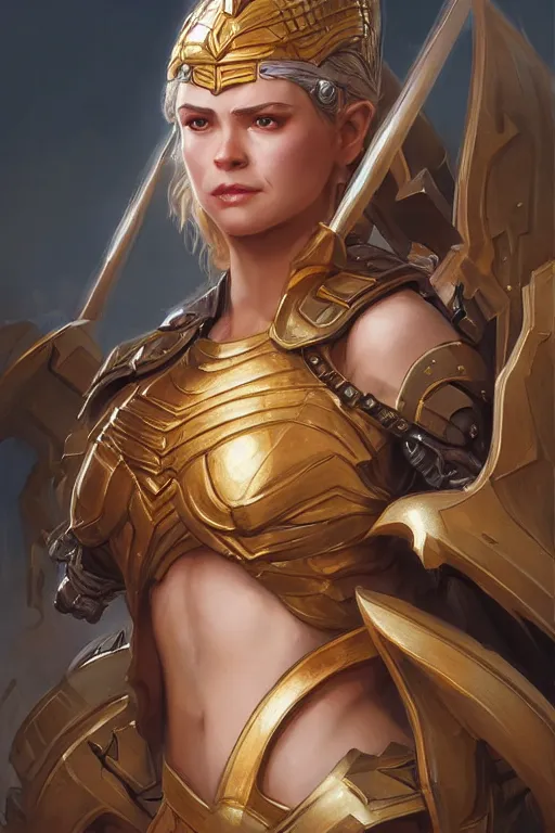 Image similar to amazon valkyrie athena, d & d, fantasy, portrait, highly detailed, headshot, digital painting, trending on artstation, concept art, sharp focus, illustration, art by artgerm and greg rutkowski and magali villeneuve