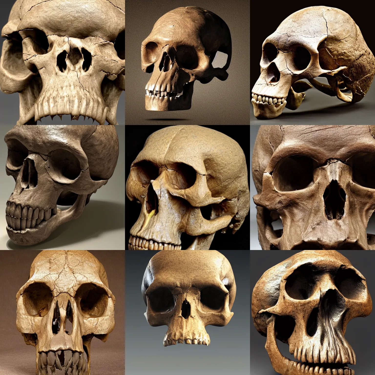 Prompt: australopithecus skull