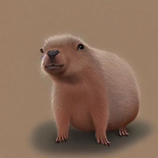 Prompt: cutest little mlem capybara, digital art, daily deviation, procreate