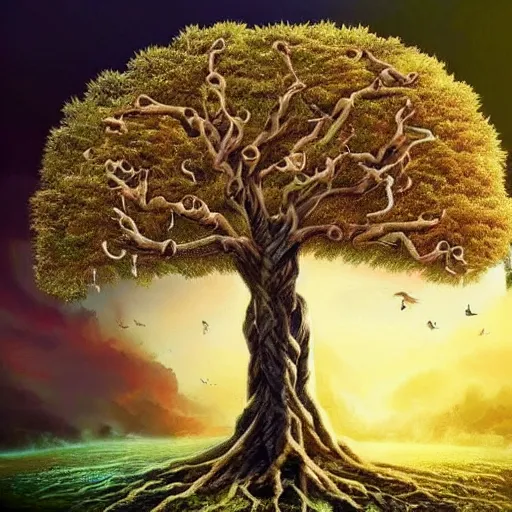 Prompt: The tree of life, top image of all time on /r/Art subreddit