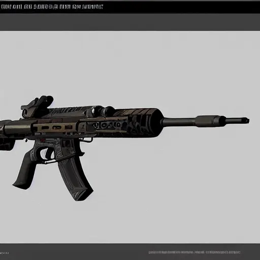 Image similar to sci-fi battle rifle concept art, trending on artstation, award-winning 4k