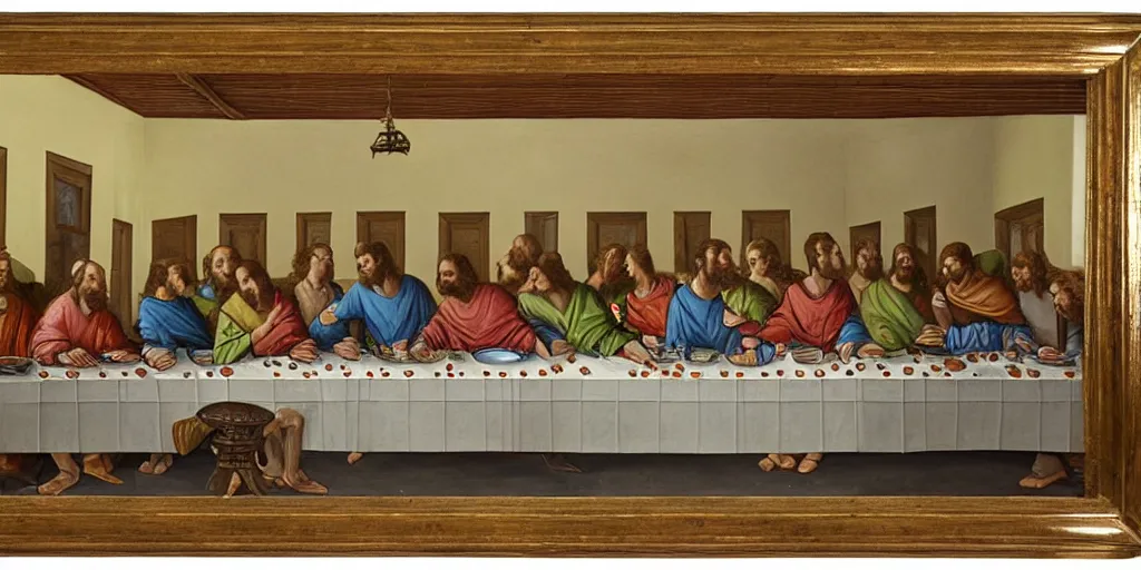 Image similar to the last supper in bishop hill colony church by olof krans oil on board