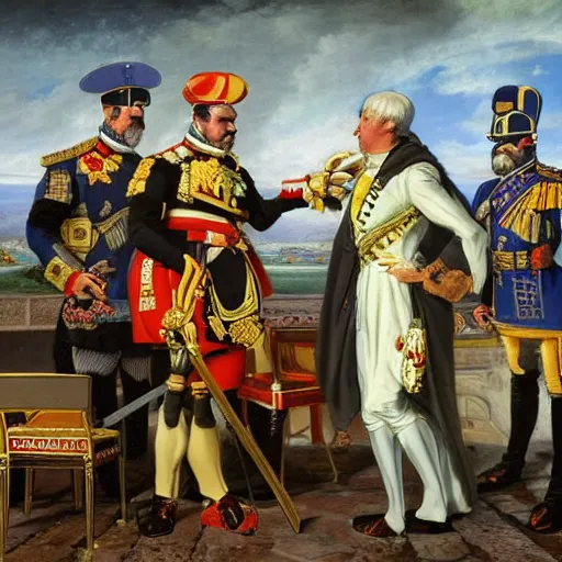 Image similar to Die Proklamation des Deutschen Kaiserreiches by Anton von Werner (1877), vaporware, 8k