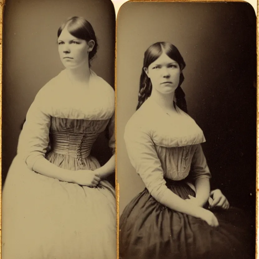 Prompt: amy bruni looking beautiful 1 8 0 0 s vintage photo, candid photo, 8 k,
