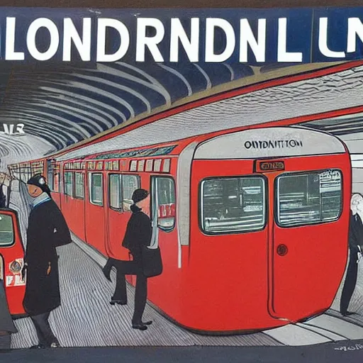 Image similar to London underground Tfl poster, detailed