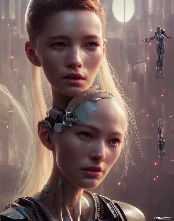 Image similar to crying beautiful female android!, intricate detailed environment, photorealistic!, octane render, mechanical, concept art, cinematic lighting, digital art, cinematic, cgsociety, hyper realism, cyberpunk 8 k. by artgerm and wlop and maciej kuciara and godmachine and moebius and rossdraws and greg rutkowski and alphonse mucha and stanley lau