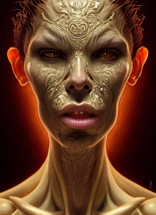 Image similar to a full body perspective of a preistess of the underworld, severe expression, crooked nose, shiny, intricate, elegant, highly detailed, ultra definition, digital painting, artstation, vray, concept art, smooth, high speed photography, illustration, art by artgerm and greg rutkowski and alphonse mucha and james jean