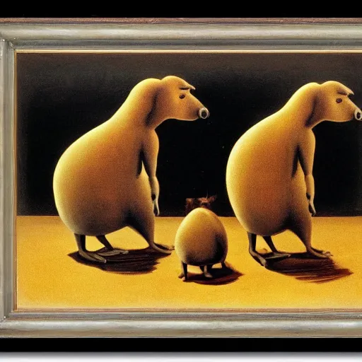 Prompt: capybaras, by salvador dali,