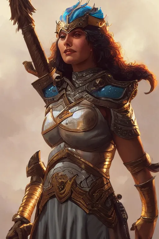 Image similar to amazon valkyrie athena, d & d, fantasy, portrait, highly detailed, headshot, digital painting, trending on artstation, concept art, sharp focus, illustration, art by artgerm and greg rutkowski and magali villeneuve