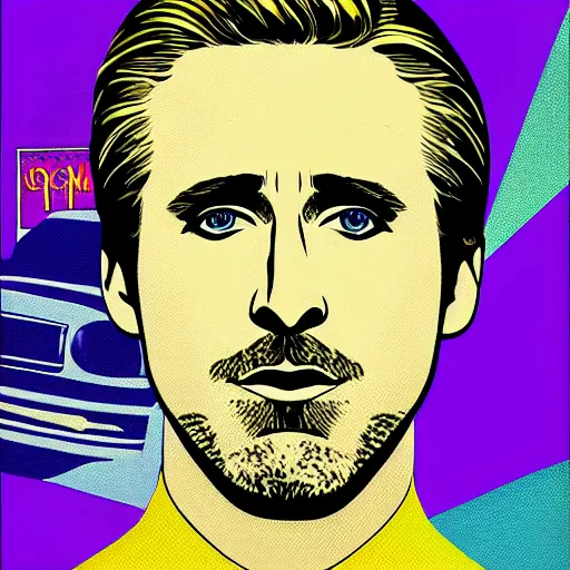 Image similar to pop art by ryan gosling