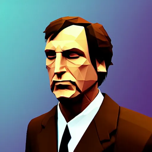 Image similar to low poly saul goodman, playstation 1 graphics