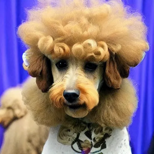 Image similar to bad poodle haircut,