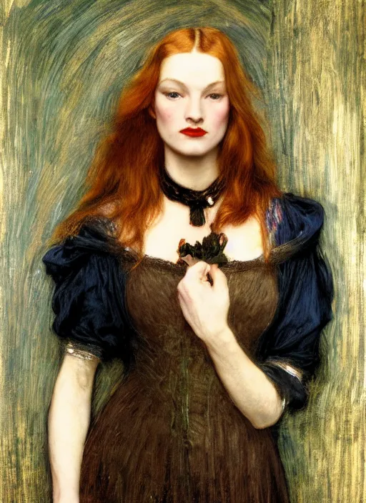 Image similar to a beautiful painting of veronica lake by John Everett Millais and Dante Gabriel Rossetti and John Collier and john william waterhouse, pre-raphaelite, detailed, trending on artstation, hd, masterpiece