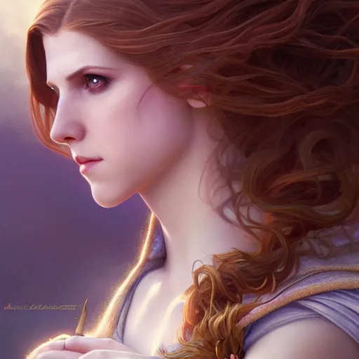 Prompt: beautiful powerful sorceress maiden princess, Anna Kendrick, cruel, intricate, elegant, highly detailed, digital painting, artstation, concept art, smooth, sharp focus, illustration, art by artgerm and greg rutkowski and alphonse mucha